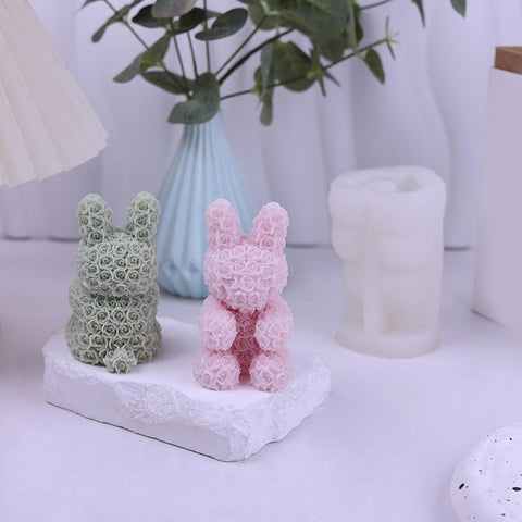 Smello's Rose Rabbit Candle Silicone Mould (SCM 191)