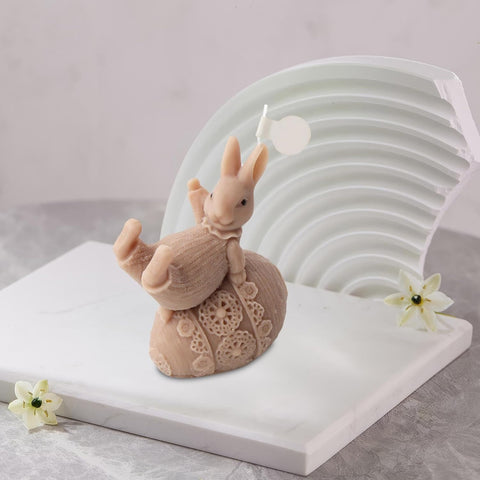 Smello`s  Easter-Themed Lying Rabbit Egg Candle Silicone Mould (SCM 237)