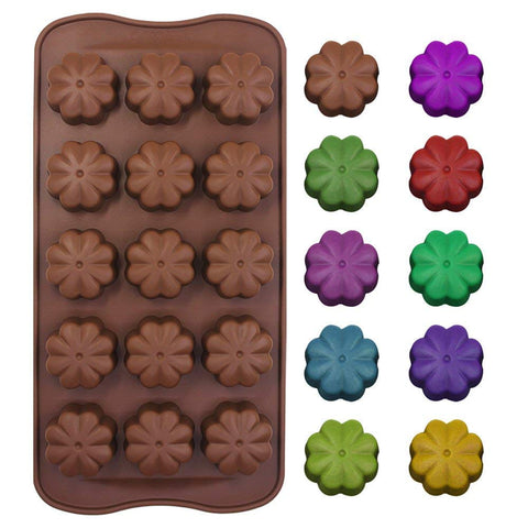 Smello's 15 Cavity Star Flower Design Chocolate Silicone Moulds (CHM 113)