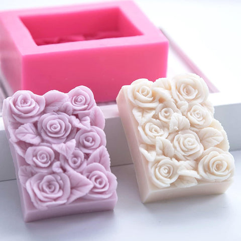 Smello's Rectangle Rose Silicone Soap Moulds (SC 114)