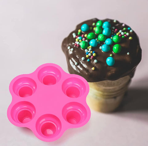 Smello's 6 Cavity Ice Cream Cone Kids Special Silicone Mould (KS 116)