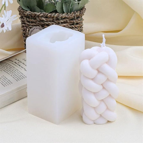 Smello's 3D Rope Knot Twisted Pillar Candle Silicone Mould (SCM 107)