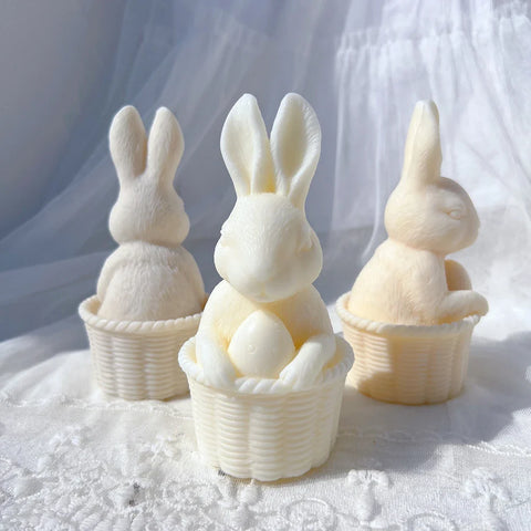 Smello Easter Bunny Holding Egg Silicone mould for Candles, Soap & Resin (SCM 287)