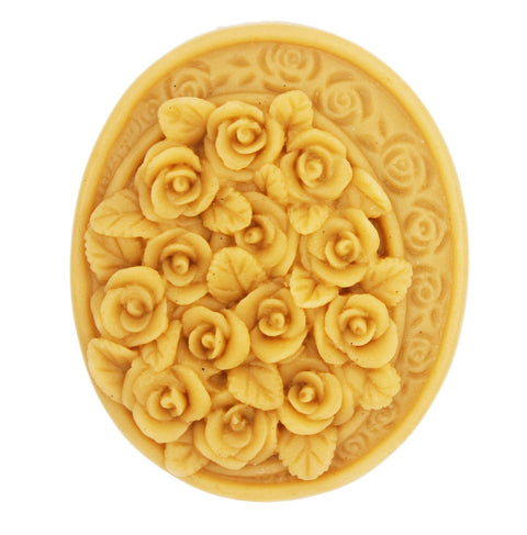 Smello's Oval Rose Embossed Floral Silicone Soap Moulds (SC 106)