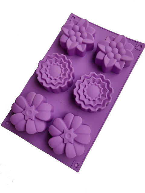 Smello's 6 Cavity Cute Silicone Floral Mould (FM 106)