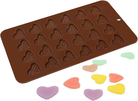 Smello's 24 Cavity Heart Chips Chocolate Silicone Moulds (CHM 127)