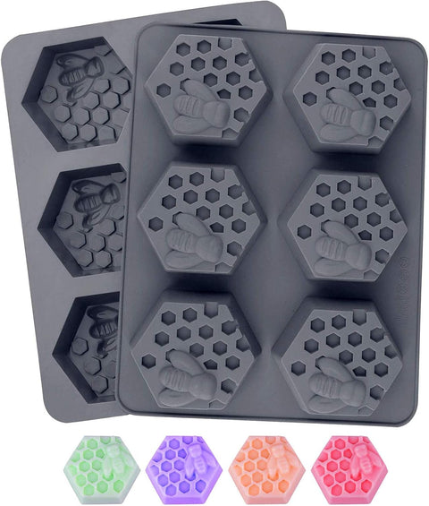 Smello's Honeycomb Honey Bee Silicone 3D Multi Cavity Mould (MC 107)