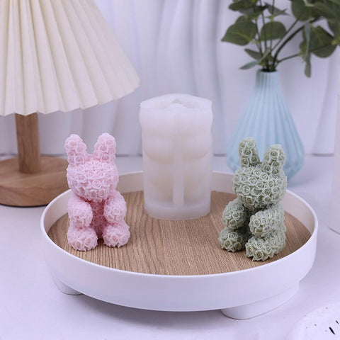 Smello's Rose Rabbit Candle Silicone Mould (SCM 191)