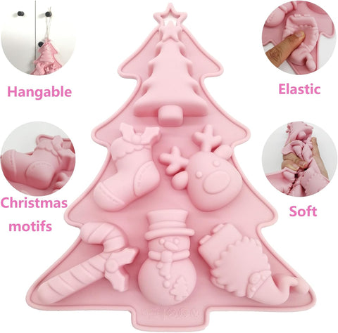 Smello's Christmas Tree, Snowflake, Elk & Deer Silicone Moulds (CE 106)