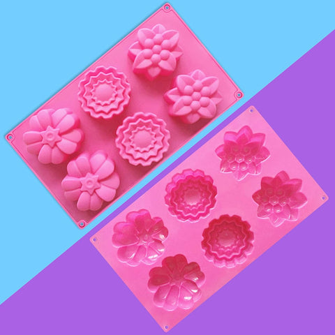 Smello's 6 Cavity Cute Silicone Floral Mould (FM 106)