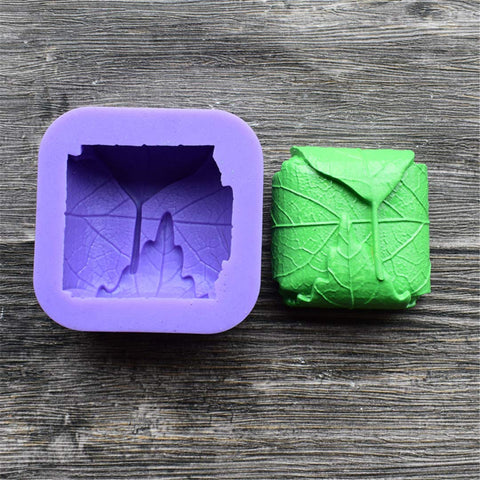 Smello's Cuboid with Leaves Silicone Soap Moulds (SC 131)