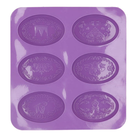 Smello's 6 Cavities Oval Silicone 3D Multi Cavity Mould Mould (MC 116)