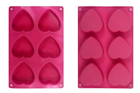 Smello's 6 Cavity Heart Shape Silicon Moulds (BS 125)