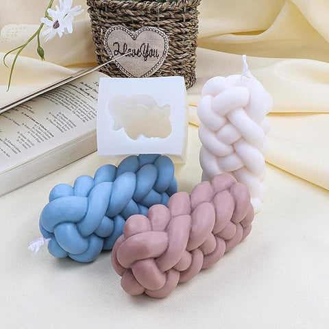 Smello's 3D Rope Knot Twisted Pillar Candle Silicone Mould (SCM 107)