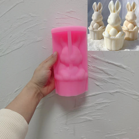 Smello Easter Bunny Holding Egg Silicone mould for Candles, Soap & Resin (SCM 287)