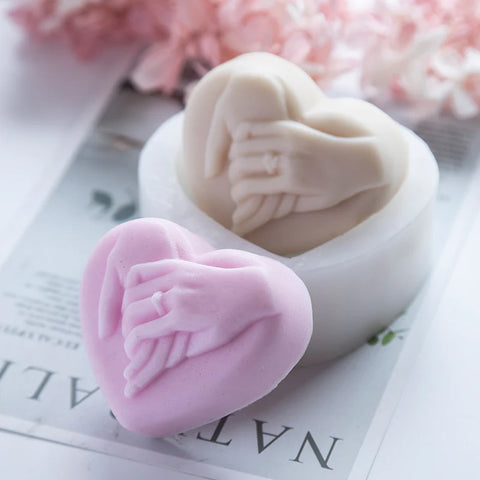 Smello Hand in Hand Heart shaped Silicone mould for Candles, Soap & Resin (SCM 277)