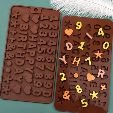 Smello's Numbers & Happy Birthday Chocolate Silicone Moulds (CHM 128)