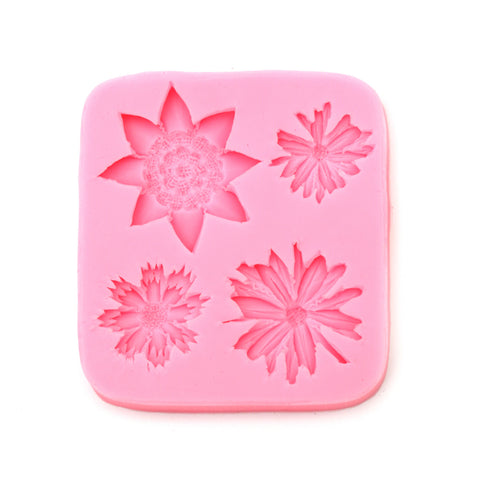 Smello's 4 Cavity Blooming Beauties Silicone Fondant Mould (FB 128)