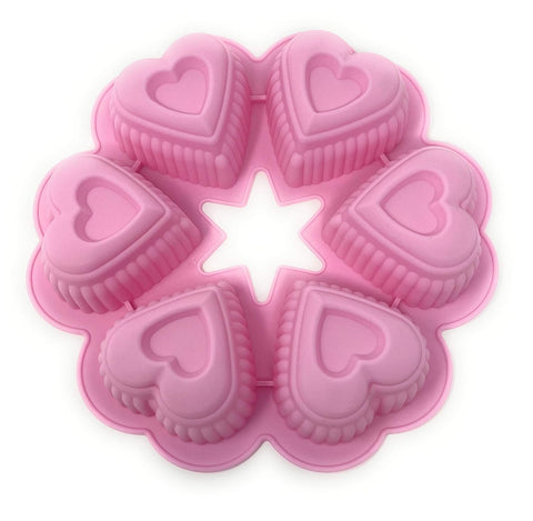 Smello's 6 Cavity Heart Silicon Moulds (BS 115)