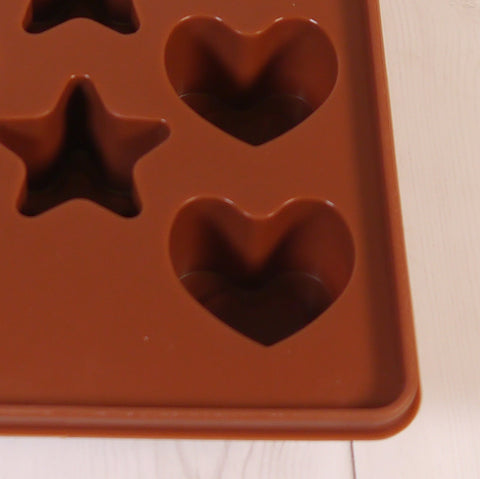 Smello's 14 Cavity Star and Heart Chocolate Silicone Moulds (CHM 115)