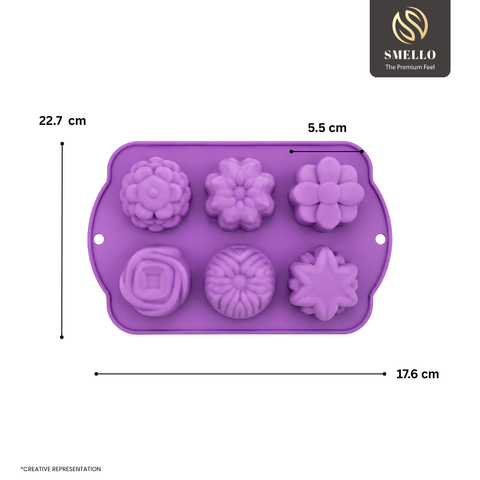 Smello's 6 Cavity Flower Special Silicone Mould (KS125)