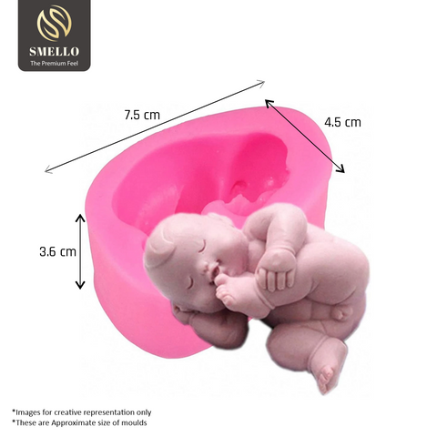 Smello's Cute Baby Sleeping Silicone Mould (BM 103)