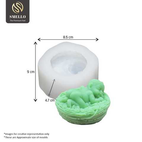 Smello's Relaxed Cute Baby Silicone Mould (BM 107)