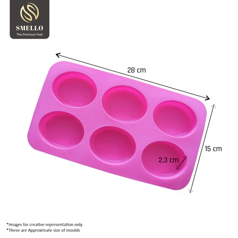 Smello's 6 Cavity Oval Silicon Moulds (BS 101)