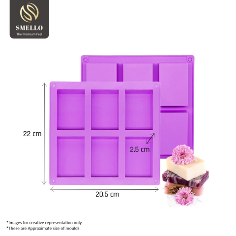 Smello's 6 Cavity Rectangle Silicon Moulds (BS 102)