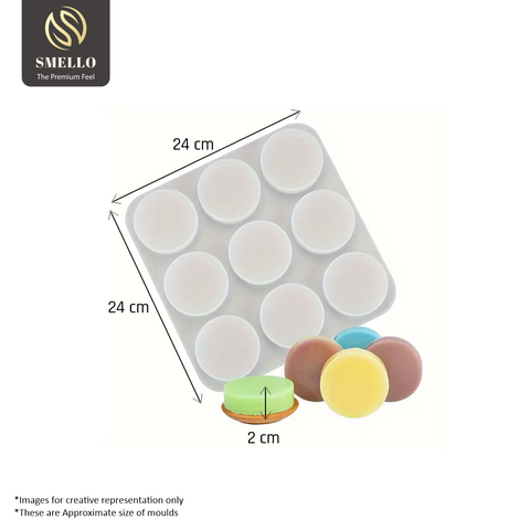 Smello's 9 Cavity Circle Silicon Moulds (BS 103)