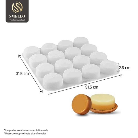 Smello's 16 Cavity Round Shape Silicon Moulds (BS 105)