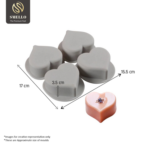 Smello's 4 Cavity Heart Silicon Moulds (BS 106)