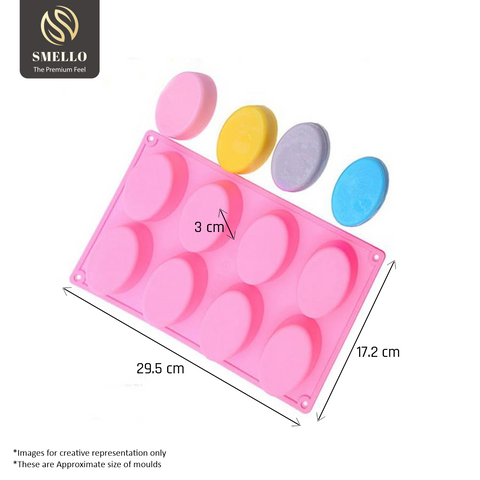 Smello's 8 Cavity Oval Silicon Moulds (BS 107)