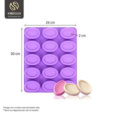 Smello's 15 Cavity Oval Silicon Moulds (BS 109)