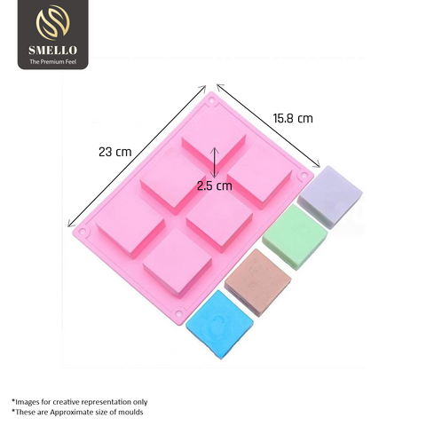 Smello's 6 Cavity Square Silicon Moulds (BS 111)