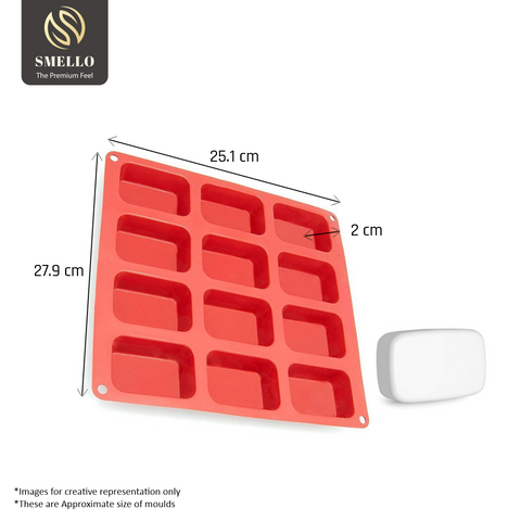 Smello's 12 Cavity Rectangle Silicon Moulds (BS 112)