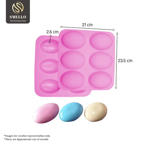 Smello's 6 Cavity Oval Silicon Moulds (BS 114)