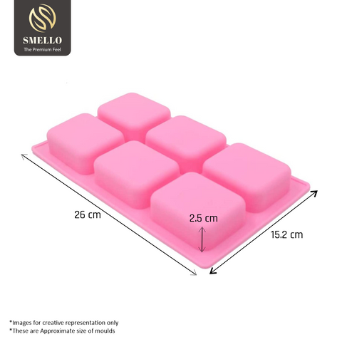 Smello's 6 Cavity Brownie Silicon Moulds (BS 121)