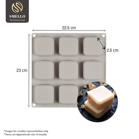 Smello's 9 Cavity Square Shape Silicon Moulds (BS 122)