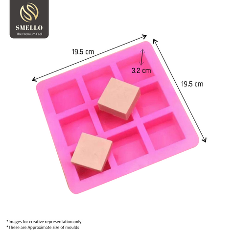 Smello's 9 Cavity Square Shape Silicon Moulds (BS 126)