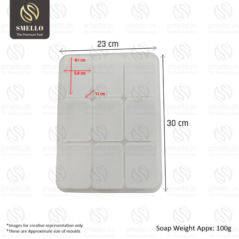 Smello's 9 Cavity Rectangle Silicone Mould (BS 130)