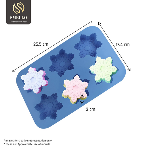 Smello's 6 Cavity Snowflake Christmas Moulds (CE 103)