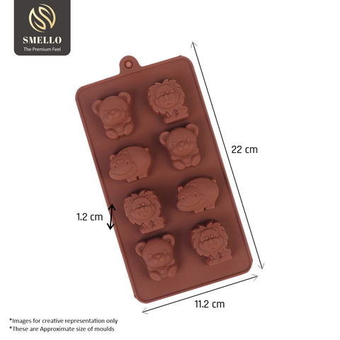 Smello's Safari Animals Chocolate Silicone Moulds (CHM 109)