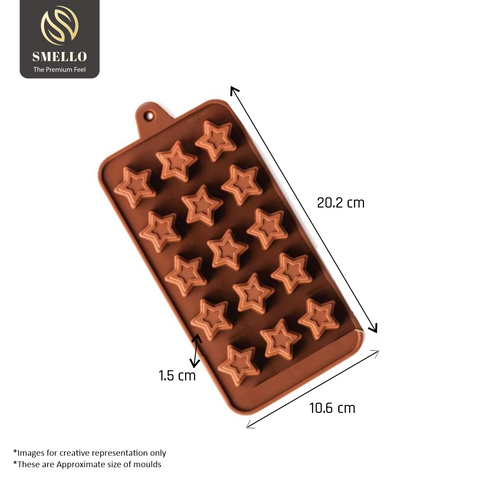 Smello's 15 Cavity Star Chocolate Silicone Moulds (CHM 116)