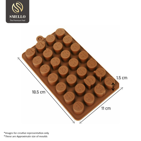 Smello's 28 Cavity Emoji Chocolate Silicone Moulds (CHM 119)