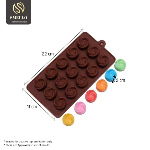 Smello's 15 Cavity Rose Bud Chocolate Silicone Moulds (CHM 121)