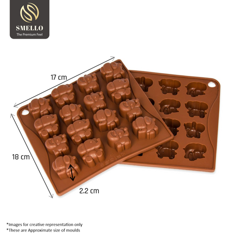 Smello's 16 Cavity Baby Elephant Chocolate Silicone Moulds (CHM 131)