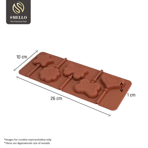 Smello's Star, Butterfly and Heart Shape Lollipop Chocolate Silicone Moulds (CHM 141)