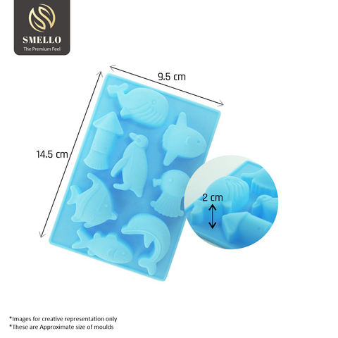 Smello's 8 Ocean Fish Penguin Dolphin Whale Chocolate Silicone Moulds (CHM 145)