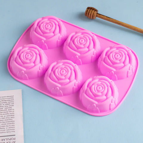 Smello's 6 Cavity Rose Bud Silicone Floral Mould (FM 102)